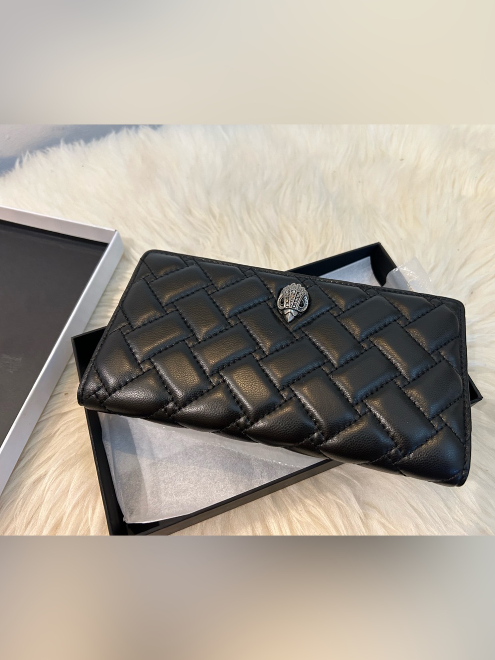 Kurt Geiger Black Quilted Leather Wallet
